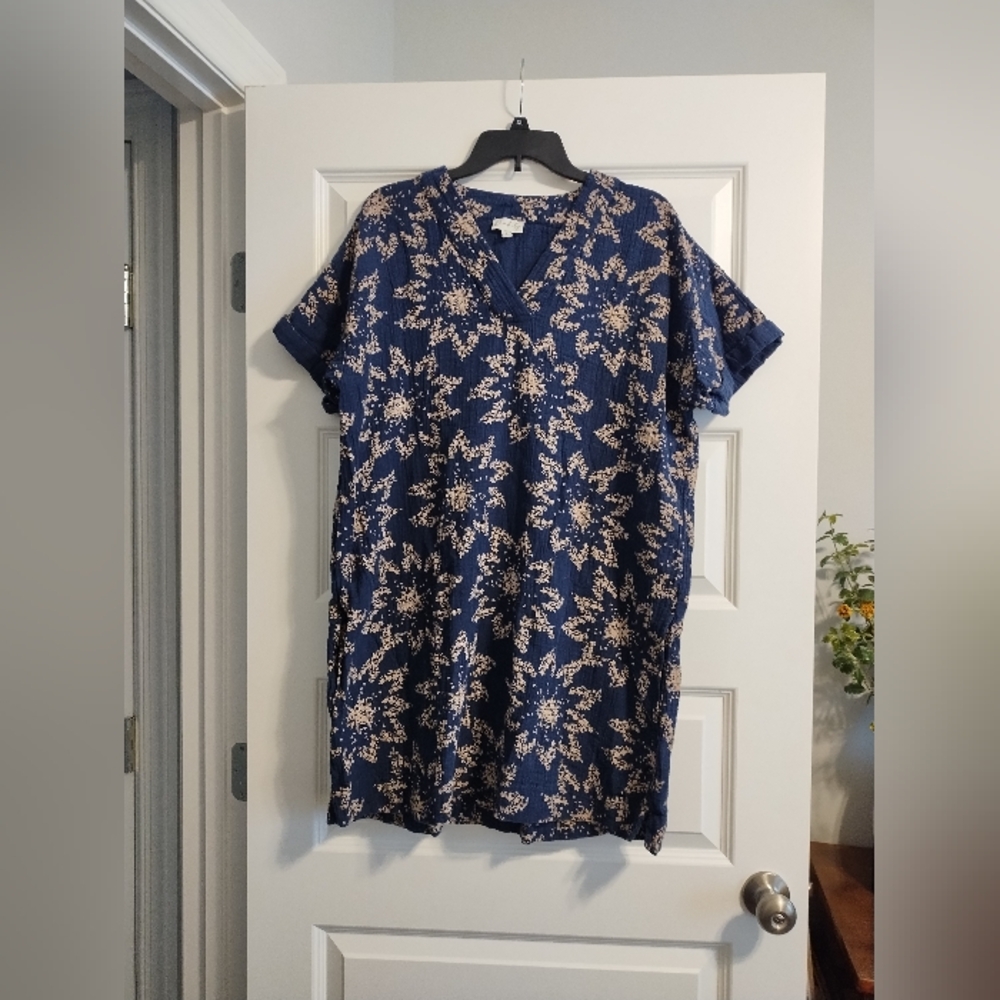 Floral Blue and Beige Dress